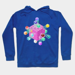 Magic colour cubes floating Hoodie